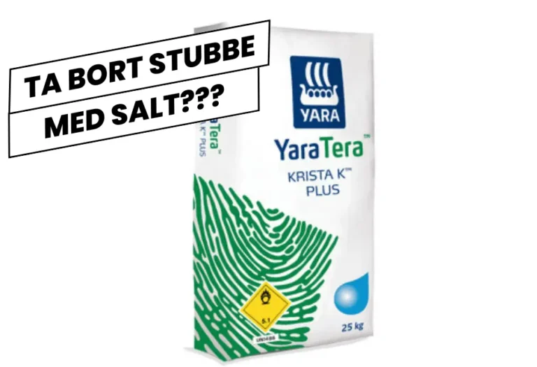 Ta bort stubbe med salt, kaliumnitrat